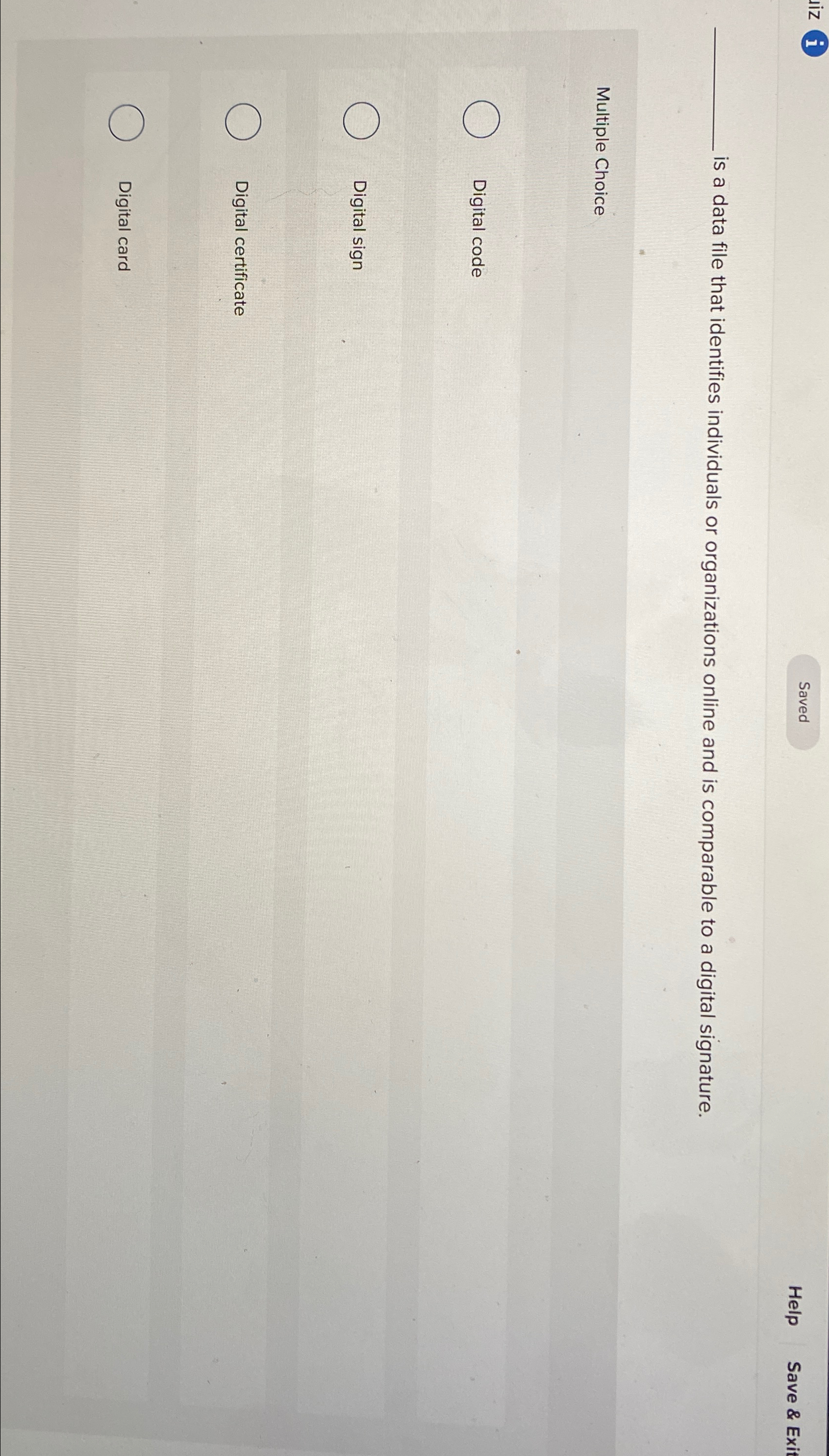  (i) Help Save & Exit is a data file that identifies