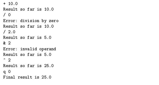 should consist of the next operation to be performed from the list