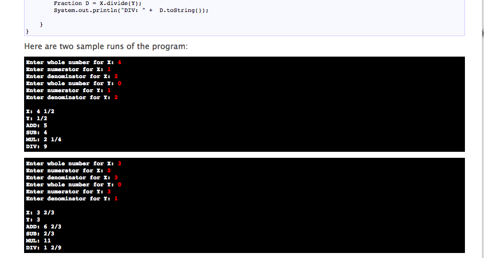 wholei private int numerator private int denominator // Create a paramaterless constructor,