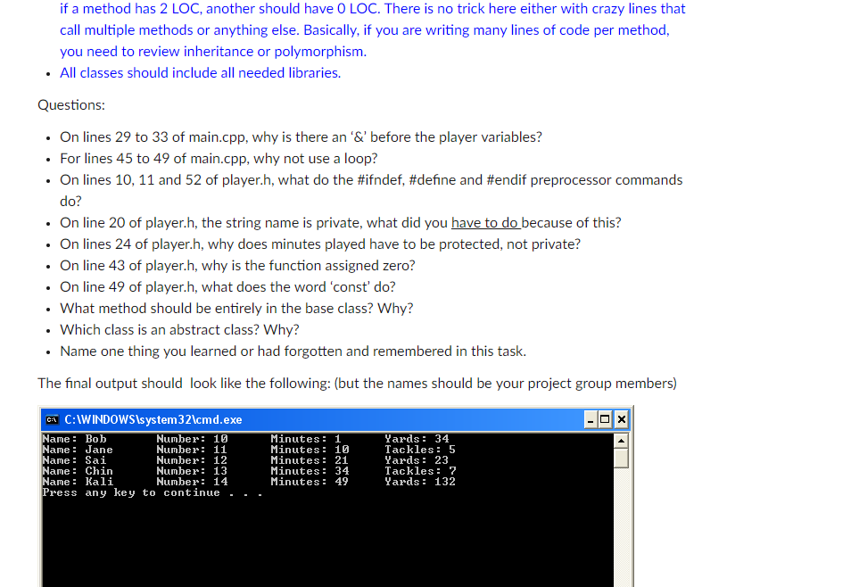 track of its players' performance. The fle that prints out the player's