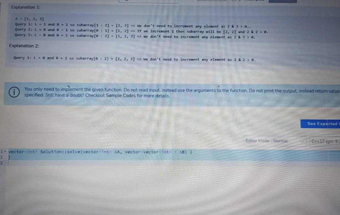 the array A and increment it by 1 You need to answer
