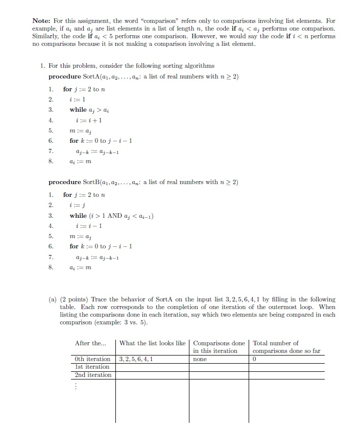  Please do Problem1 - part (b) Note: For this assignment, the