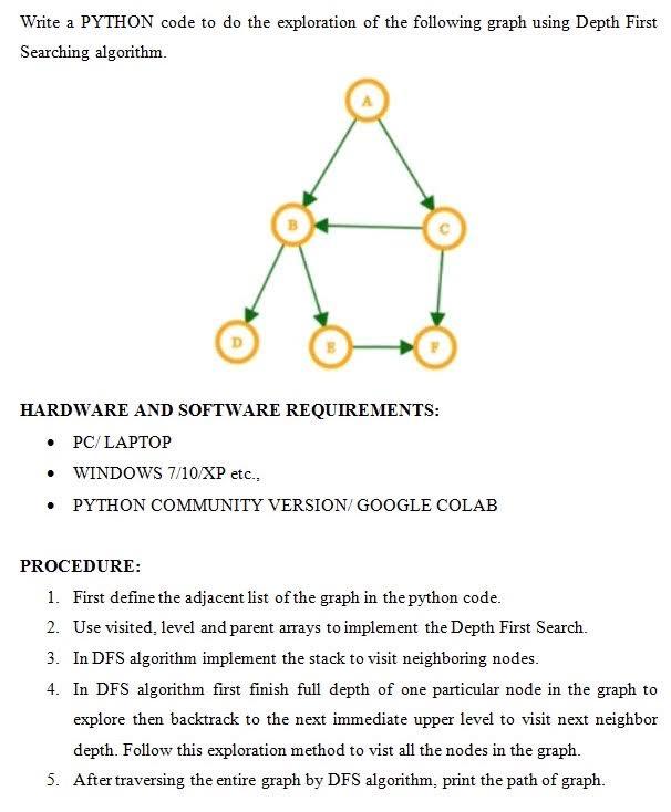  Write a PYTHON code to do the exploration of the following