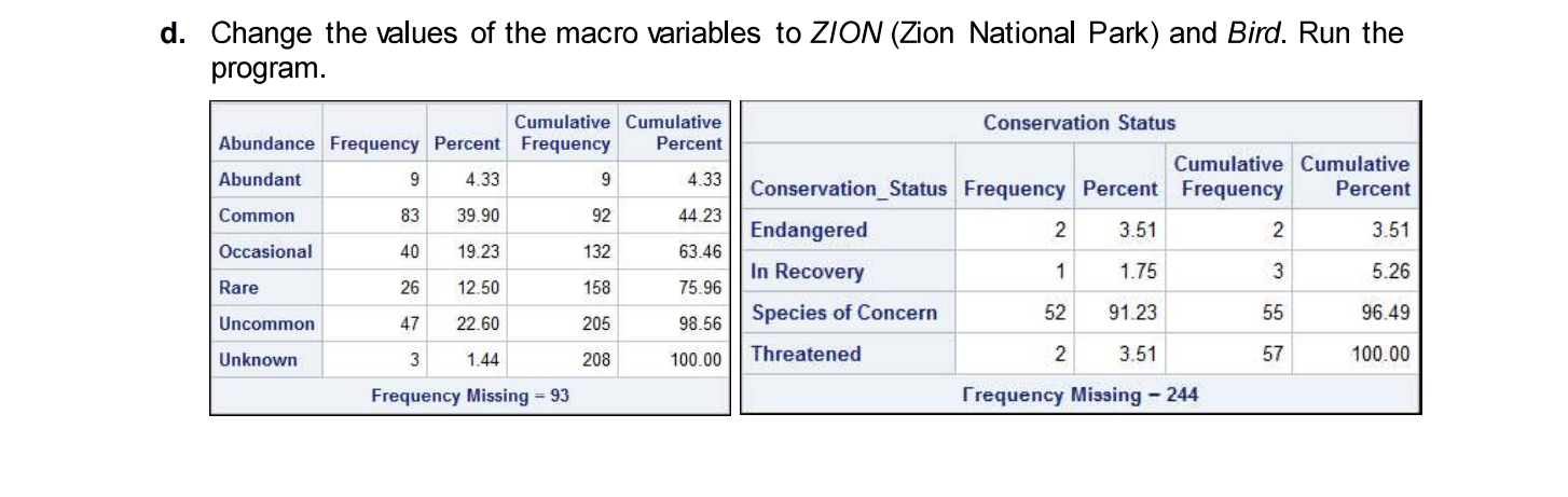 a. Create a new program. Write a PROC FREQ step to analyze