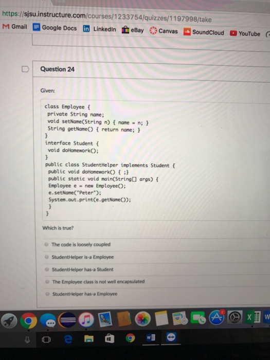 https: instructure.com /courses 1233754lquizzes/1197998/take M Gmail Google Docs On LinkedIn teBay