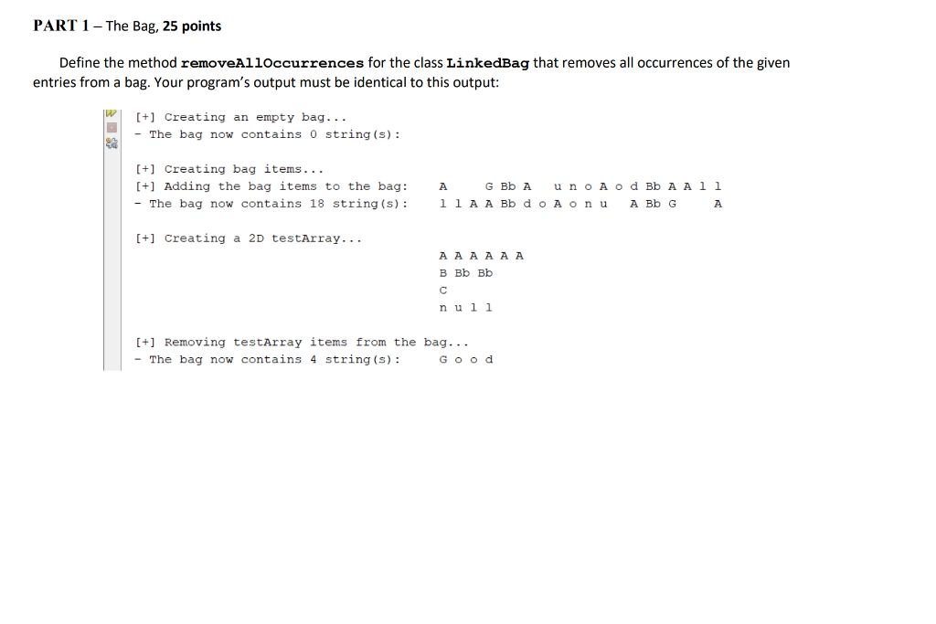 Define the removeAllOccurences method given in the code in the link, the