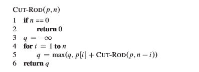 rod cutting problem we learned (ch 15). In the problem, we given