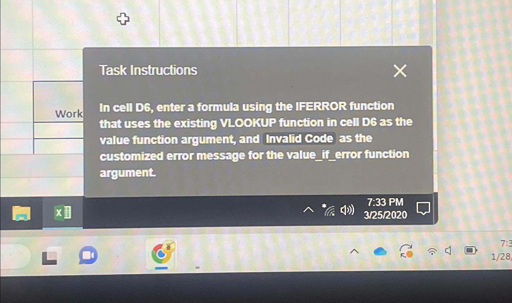  Task Instructions Work In cell D6, enter a formula using the