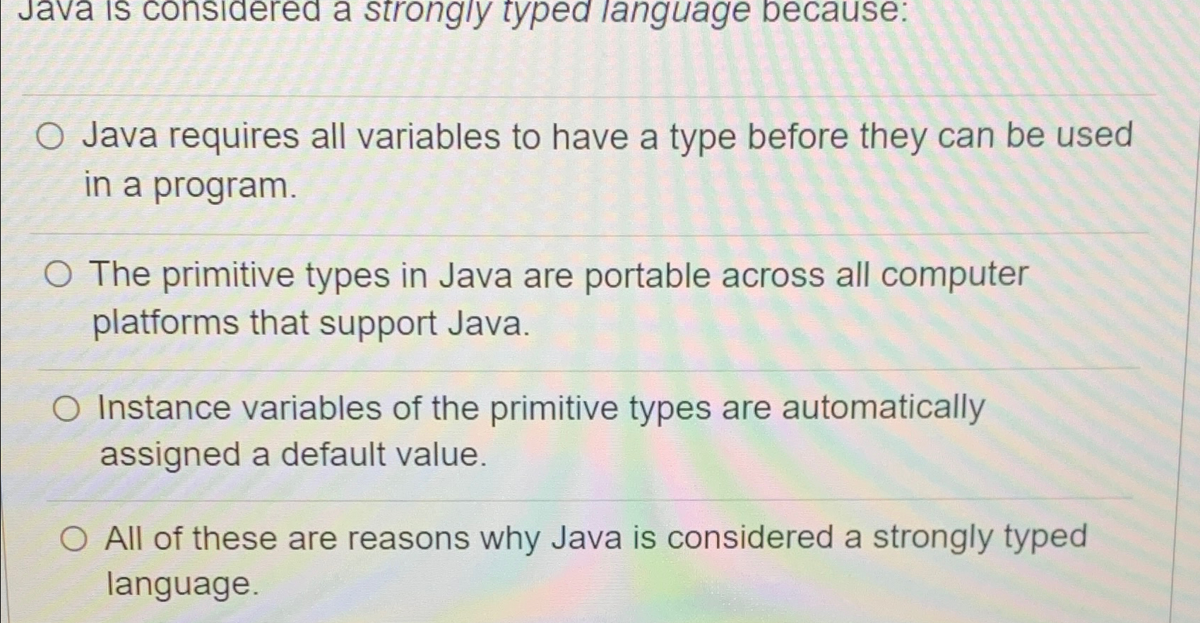  Java requires all variables to have a type before they can