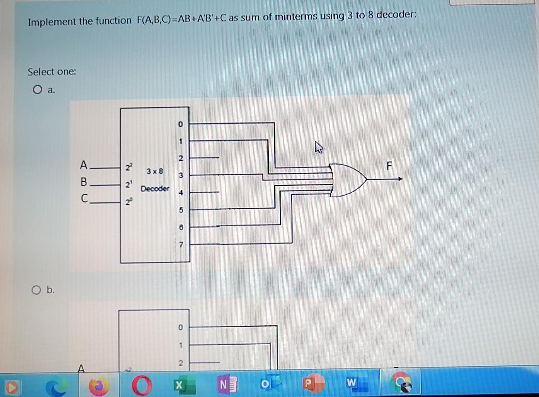  Implement the function F(A,B,C)=AB+A'B'+C as sum of minterms using 3 to