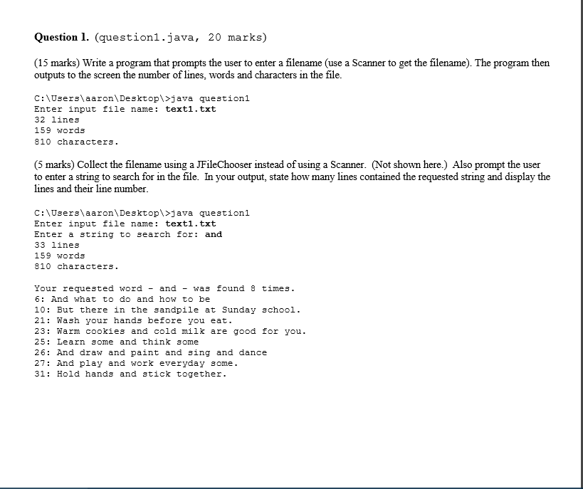  Write a program that prompts the user to enter a filename