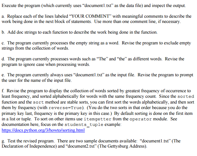 Help with Python 3 dictionaries The txt files are at http://www.cse.msu.edu/~cse231/Online/Labs/Lab09/ Thank