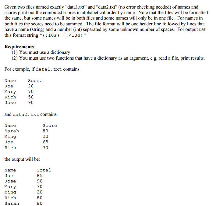 you! Execute the program (which currently uses "document1.txt" as the data file)