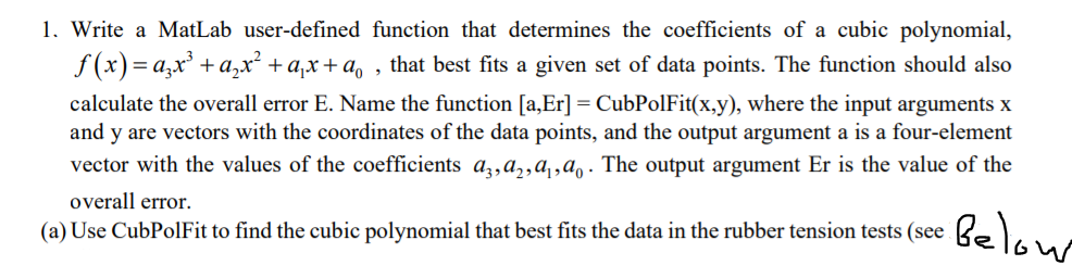 Solve tasks a) and b) using given info (b) Write a program