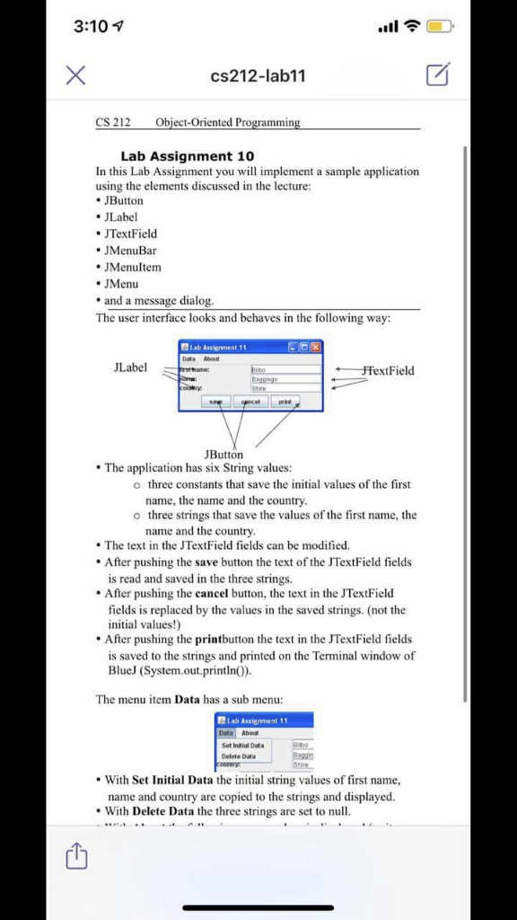  PROVIDED CODE : import javax.swing.*; import java.awt.*; import java.awt.event.*; public class