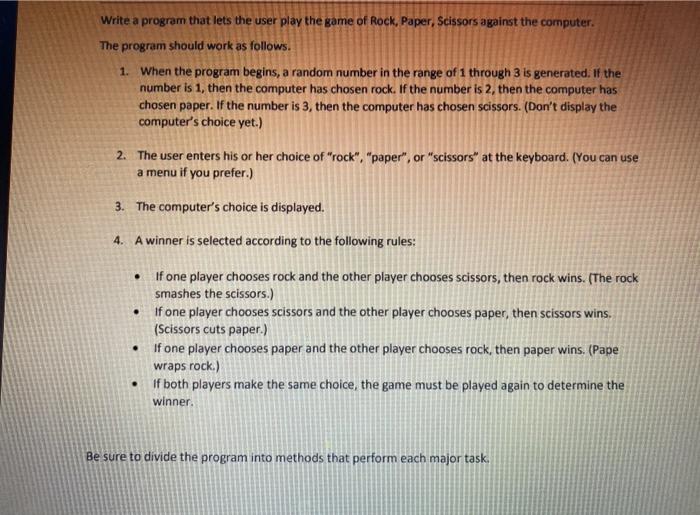  Write a program that lets the user play the game of