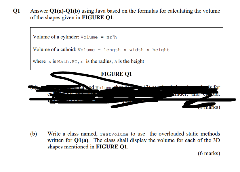  Q1 Answer Q1(a)-Q1(b) using Java based on the formulas for calculating