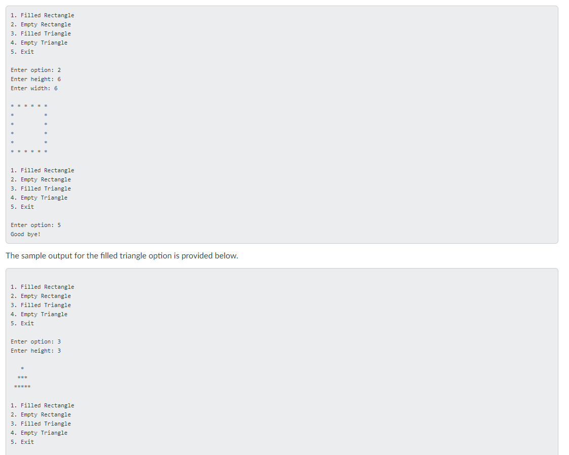 the console. The program will execute in a while loop to display