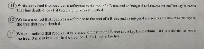 reference to the root of a binary tree and 2) a reference
