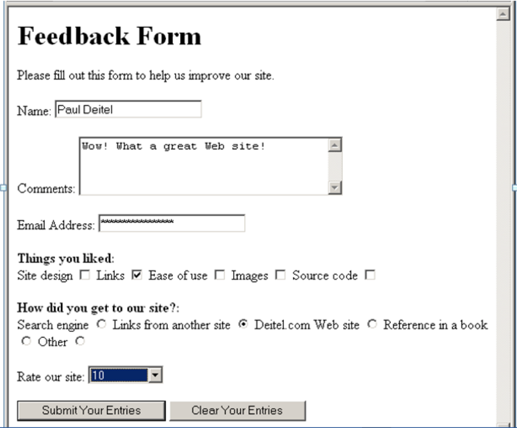 Html Code Please fill out this form to help us improve our