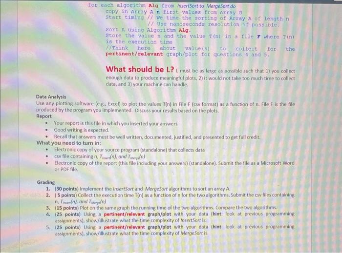 presented in the lectures to sort a list of numbers. We are.