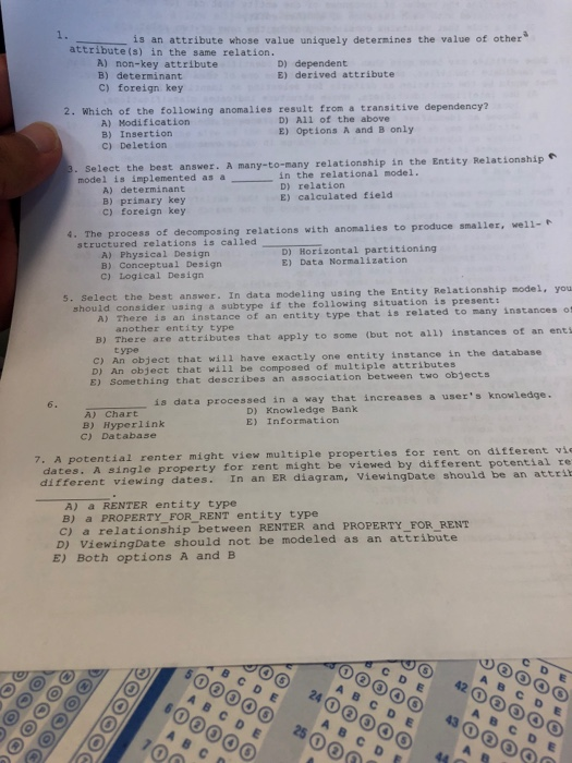  is an attribute whose value uniquely determines the value of other