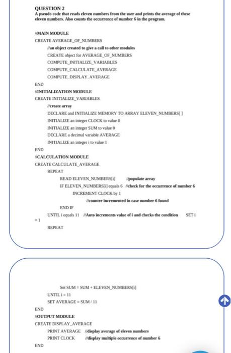  for the given pseudocode a. List all the input variables. b.