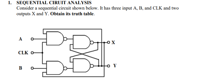 logic design 1. SEQUENTIAL CIRUIT ANALYSIS Consider a sequential circuit shown below.