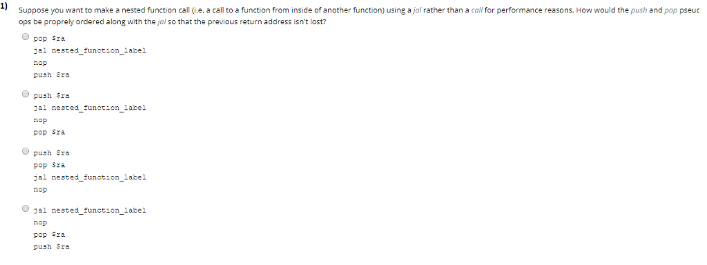  1) suppose you want to make a nested function call (.e.