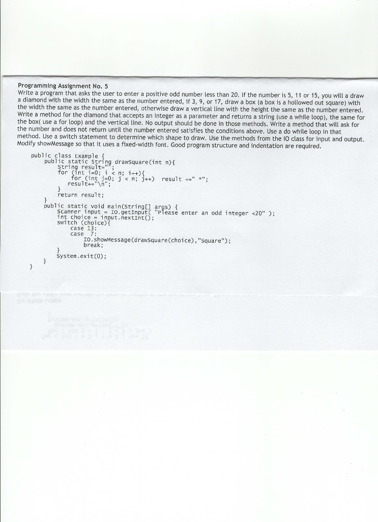 Programming assignment no.5 using netbeans, in java. having trouble drawing a box