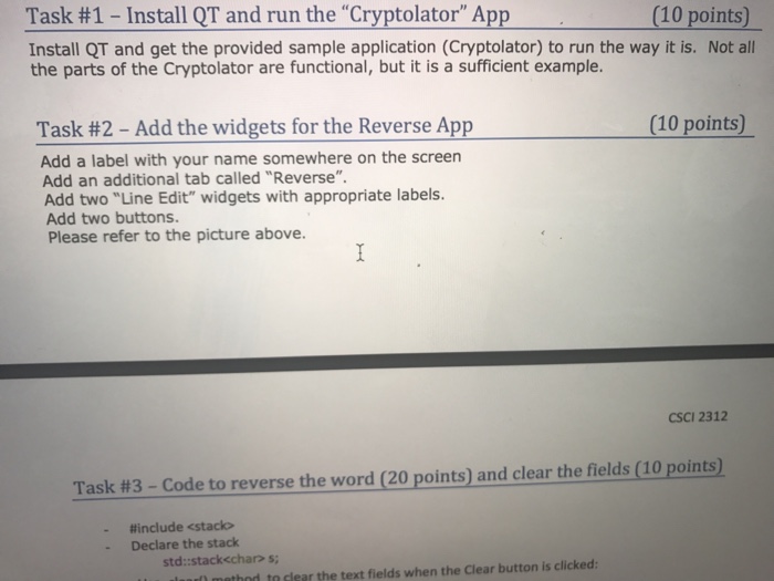 this programming assignment is to install QT GUI framework, and build an