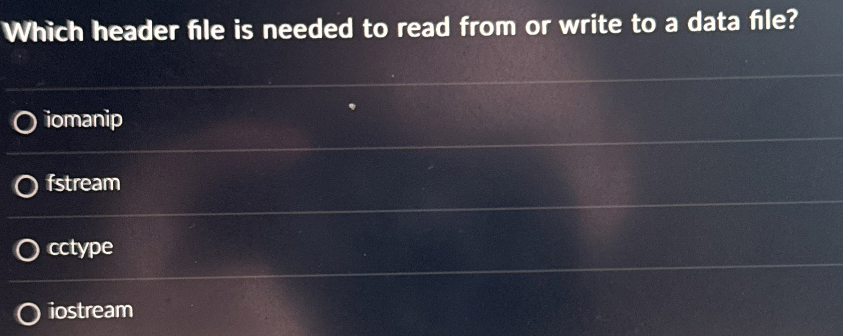  Which header file is needed to read from or write to