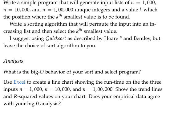  use quicksort algorithm and C++ programming language Write a simple program