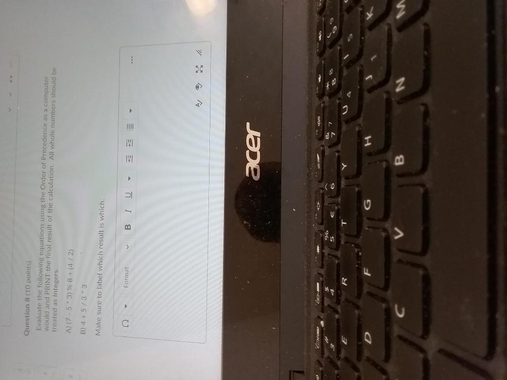 in java pseudocode pls Question 8 (10 points) Evaluate the following equations