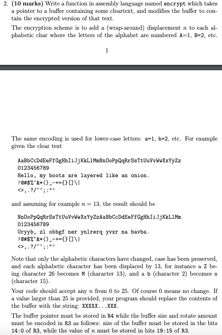  IN ARM CORTEX M3 ASSEMBLY LANGUAGE 2. (10 marks) Write a