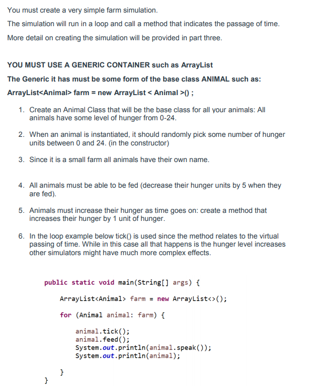 Write a Java program for the following: The program needs to run