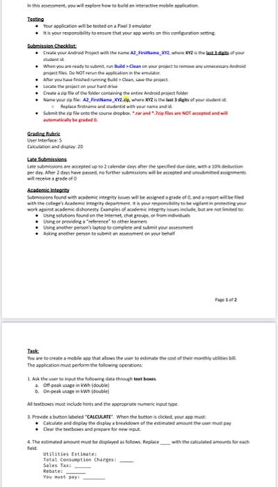 mobile development java using android studio in java language four application will