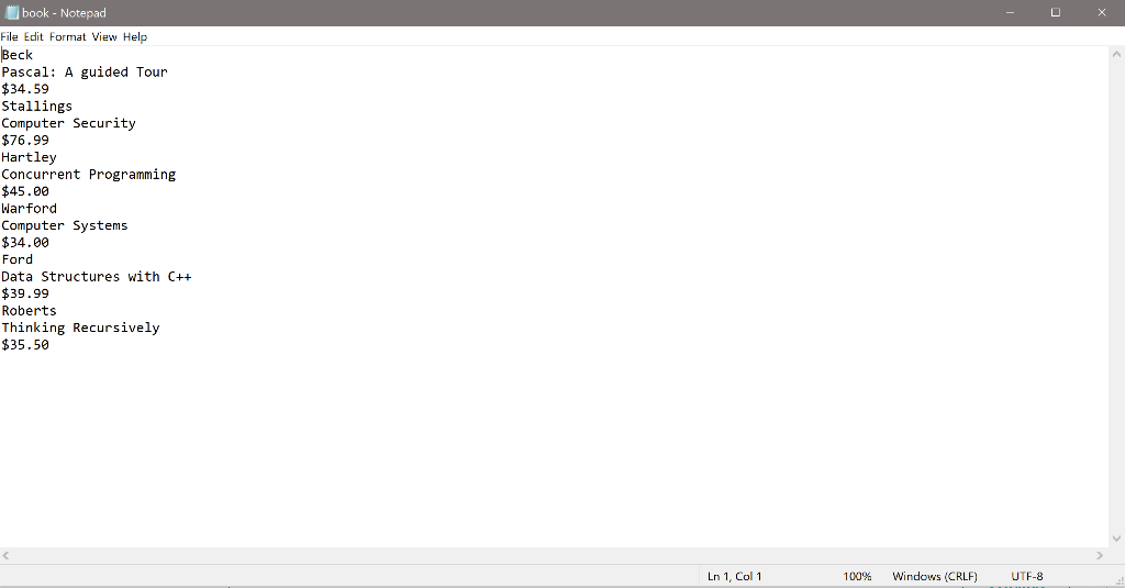 will print the author, the title, and the price. Create a compareTo