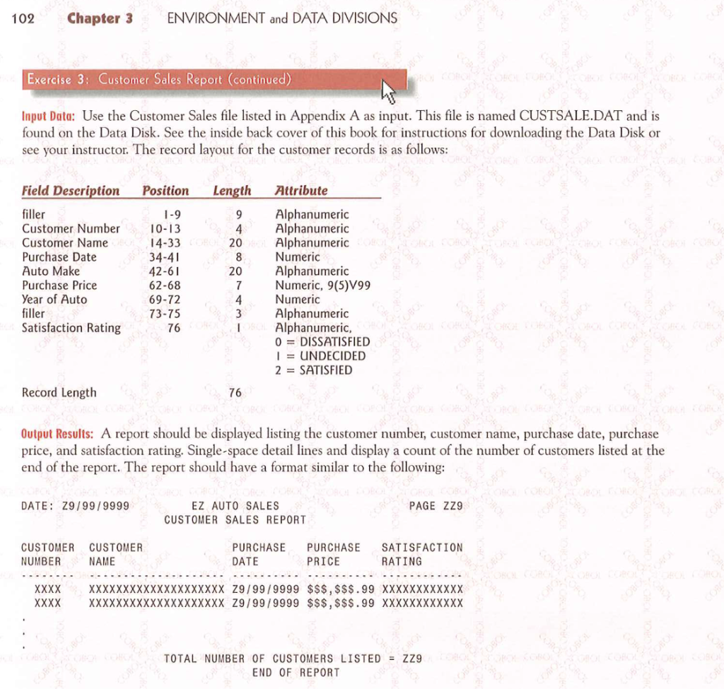 Purpose : Design and code a Cobol program and to utilize edit