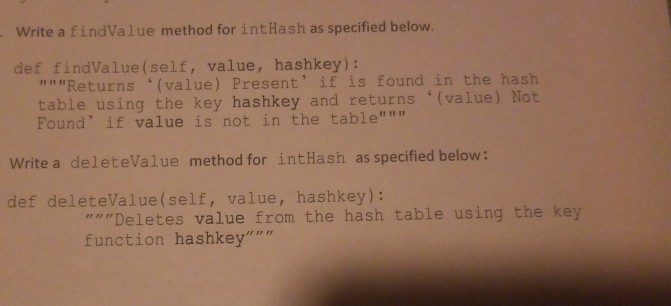 I need help building two methods for a program that builds a