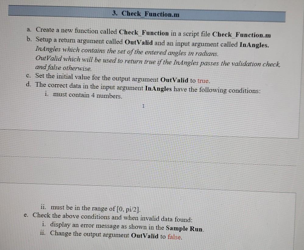  3. Check Function.m a. Create a new function called Check_Function in