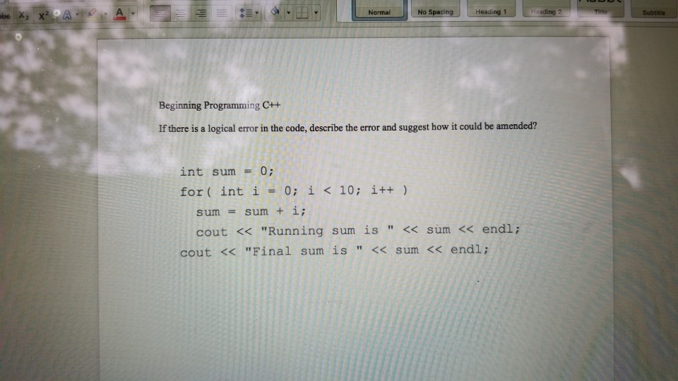 Normal No Spacing Subtitle Beginning Programming C++ If there is a