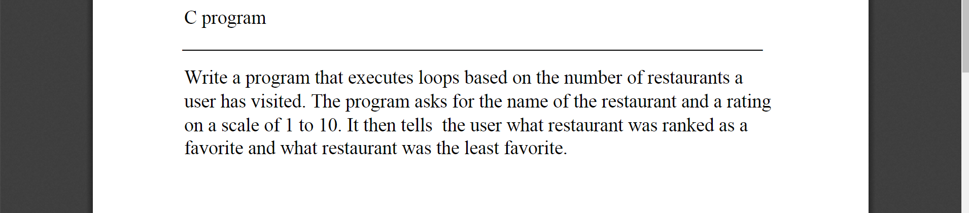  C program Write a program that executes loops based on the