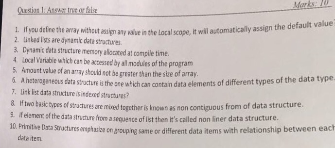  If you define the array without assign any value in the