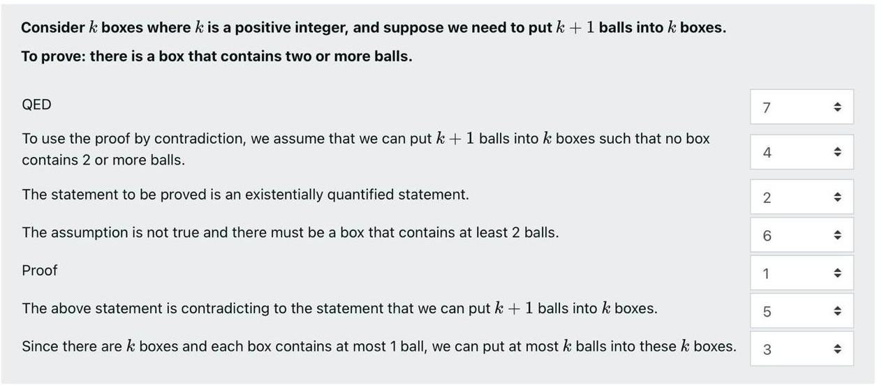  Consider k boxes where k is a positive integer, and suppose