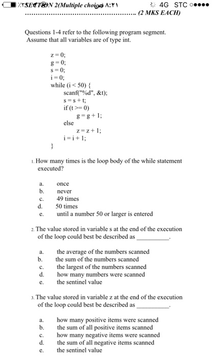  This is introduction to computing course Multiple choice question 3, 4G