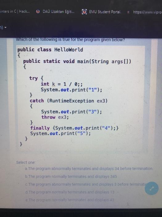 answer fast please inters in C| Hack... DA Uzaktan Eiti.. CEMU Student