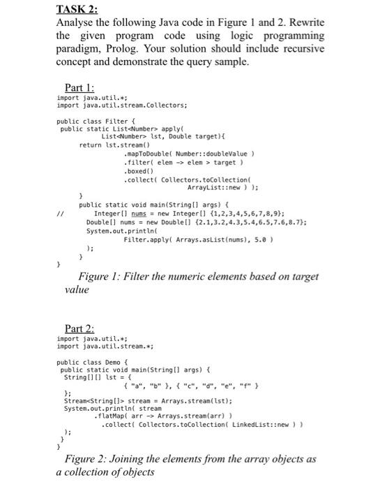  TASK 2: Analyse the following Java code in Figure 1 and
