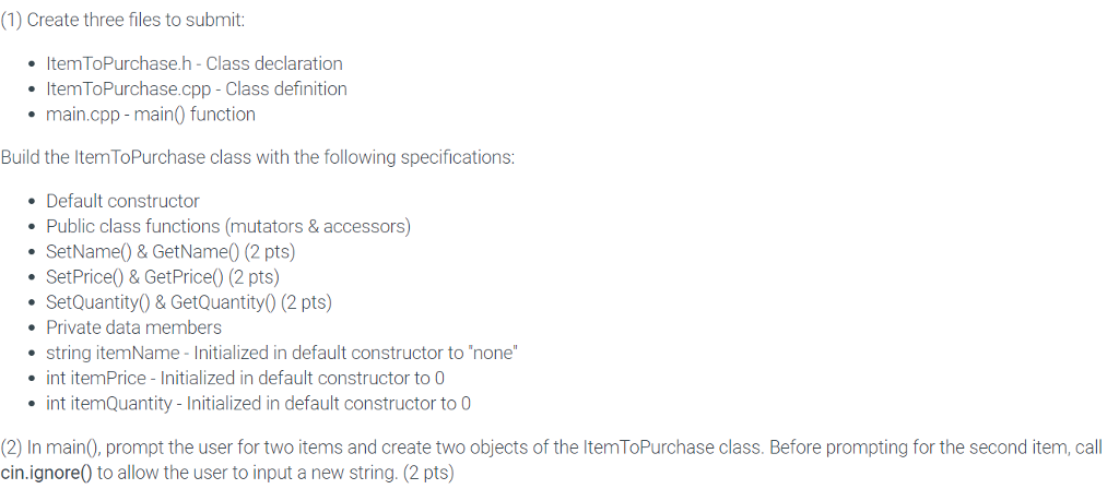main.cpp is already completed in this assignment. int main() { int i;