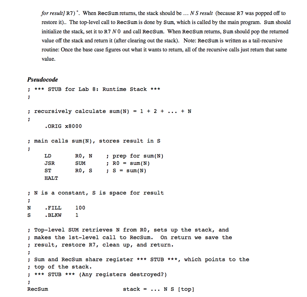 don't need a dynamic link pointer to the activation record, so all